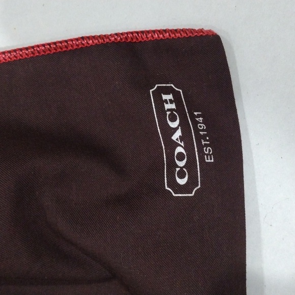 COACH Brown & Red Drawstring Dust Bag | 13 x 10.5 in Protective Storage Bag CH01 - Picture 3 of 6